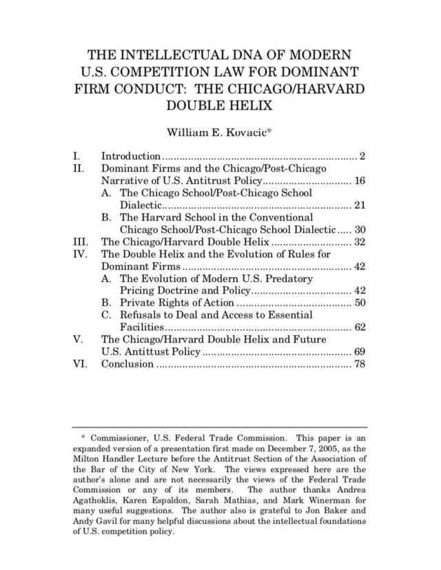 Kovacic - Antitrust DNA